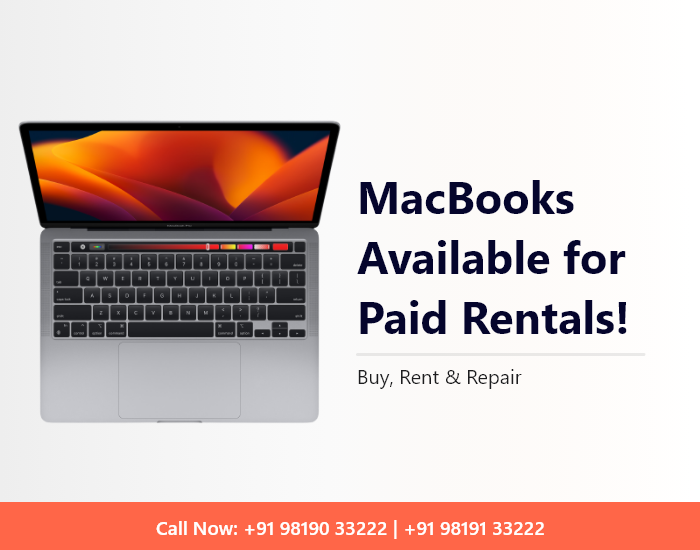 illustration used for Laptop rental - MacBooks are available for paid rental in India at Rental bunny.