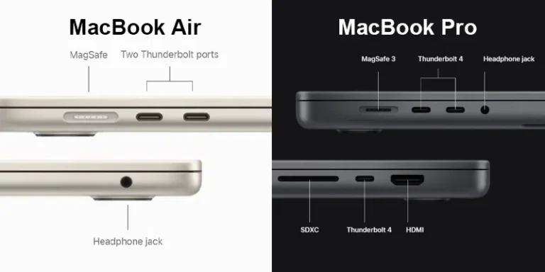 MacBook Air and Macbook Pro- difference betwwen Ports