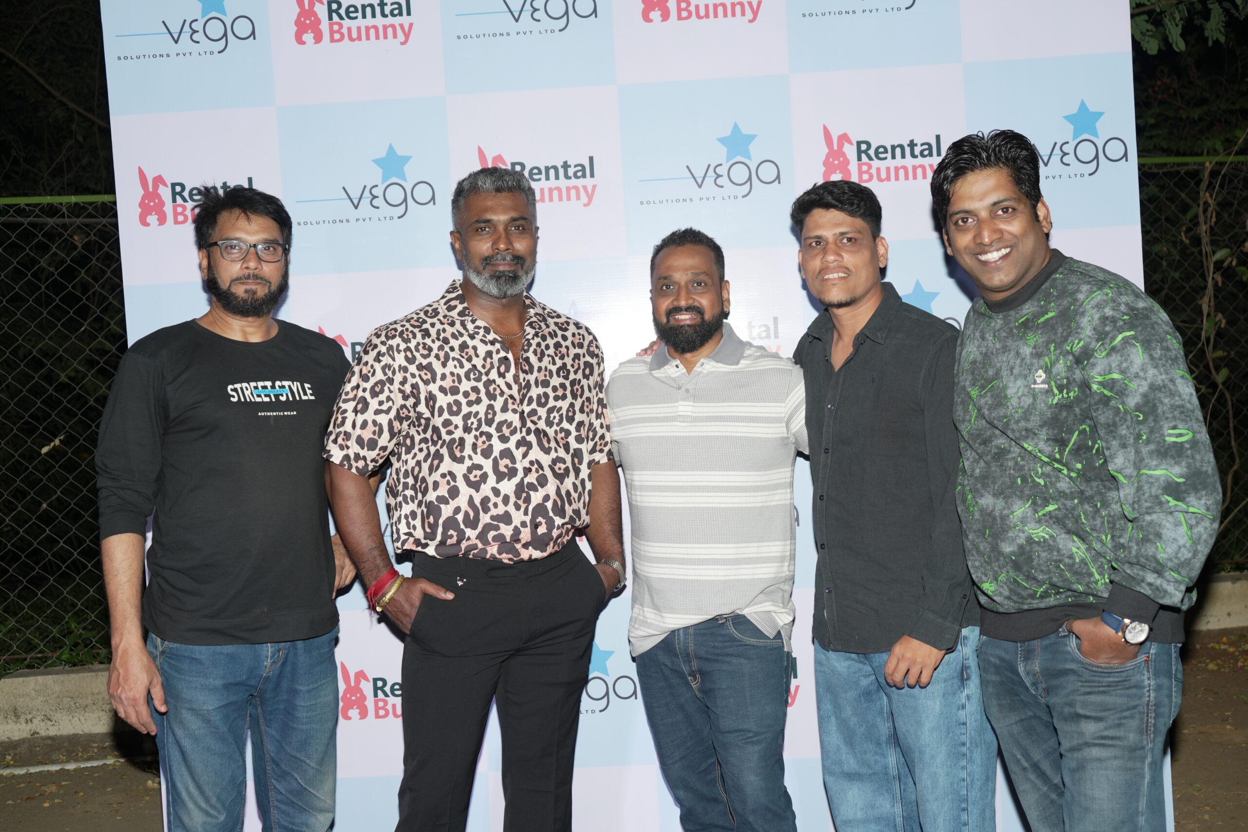 Rental Bunny team members posing together at the company picnic event